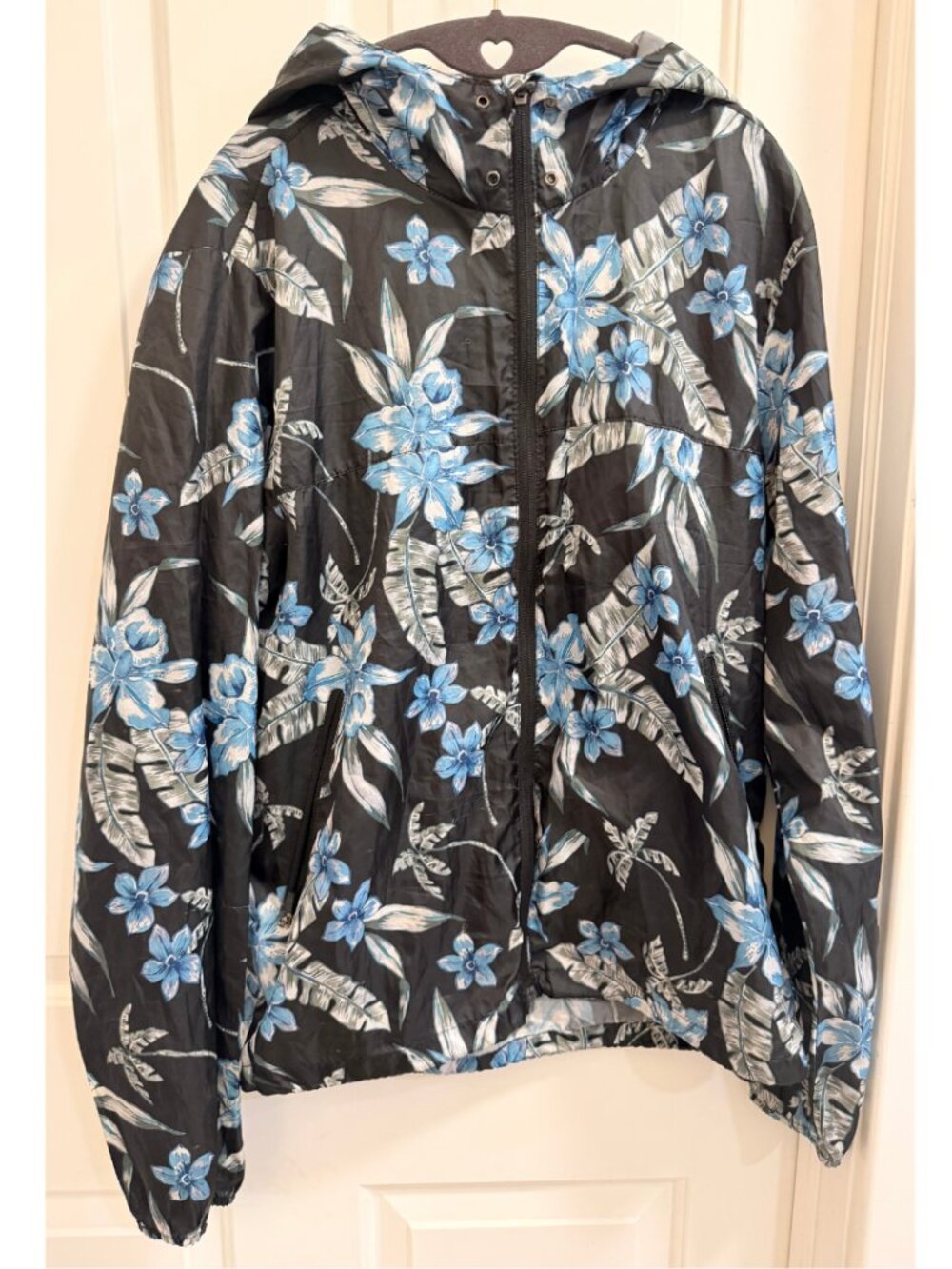 Sunrise Kingdom Tropical Hooded Windbreaker Jacket Large